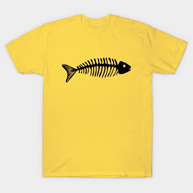 Fish Bone Black - 2 T-Shirt by Catdog